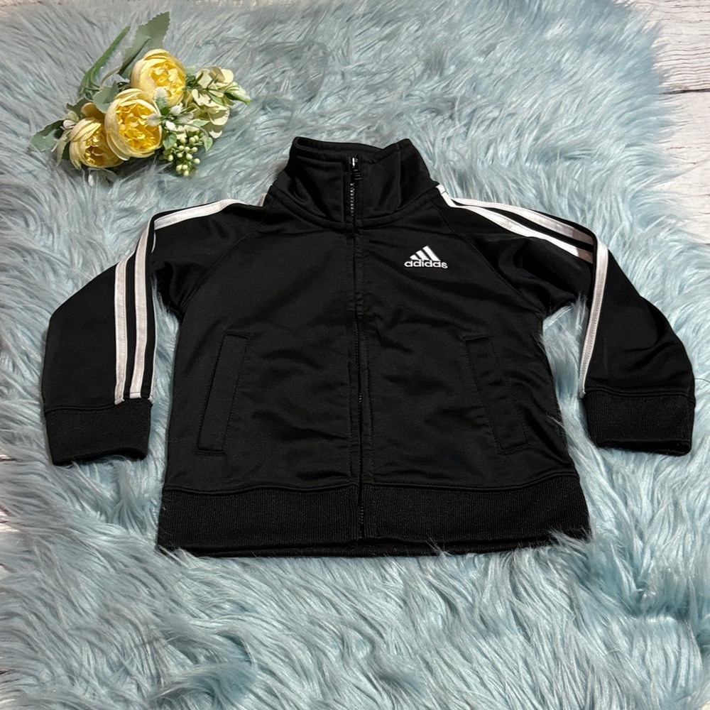 Adidas Stripe Black White Track Jacket sz 18M